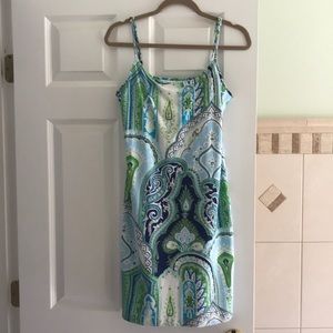 J. McLaughlin tank dress. M blue green RN 16859